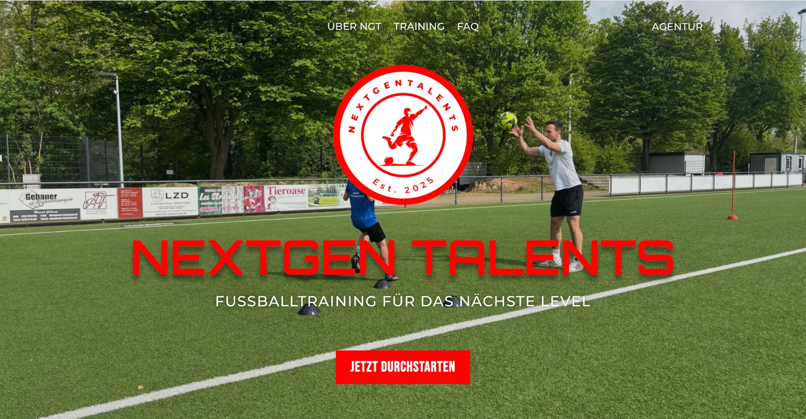Nextgen Talents Herobereich der Website