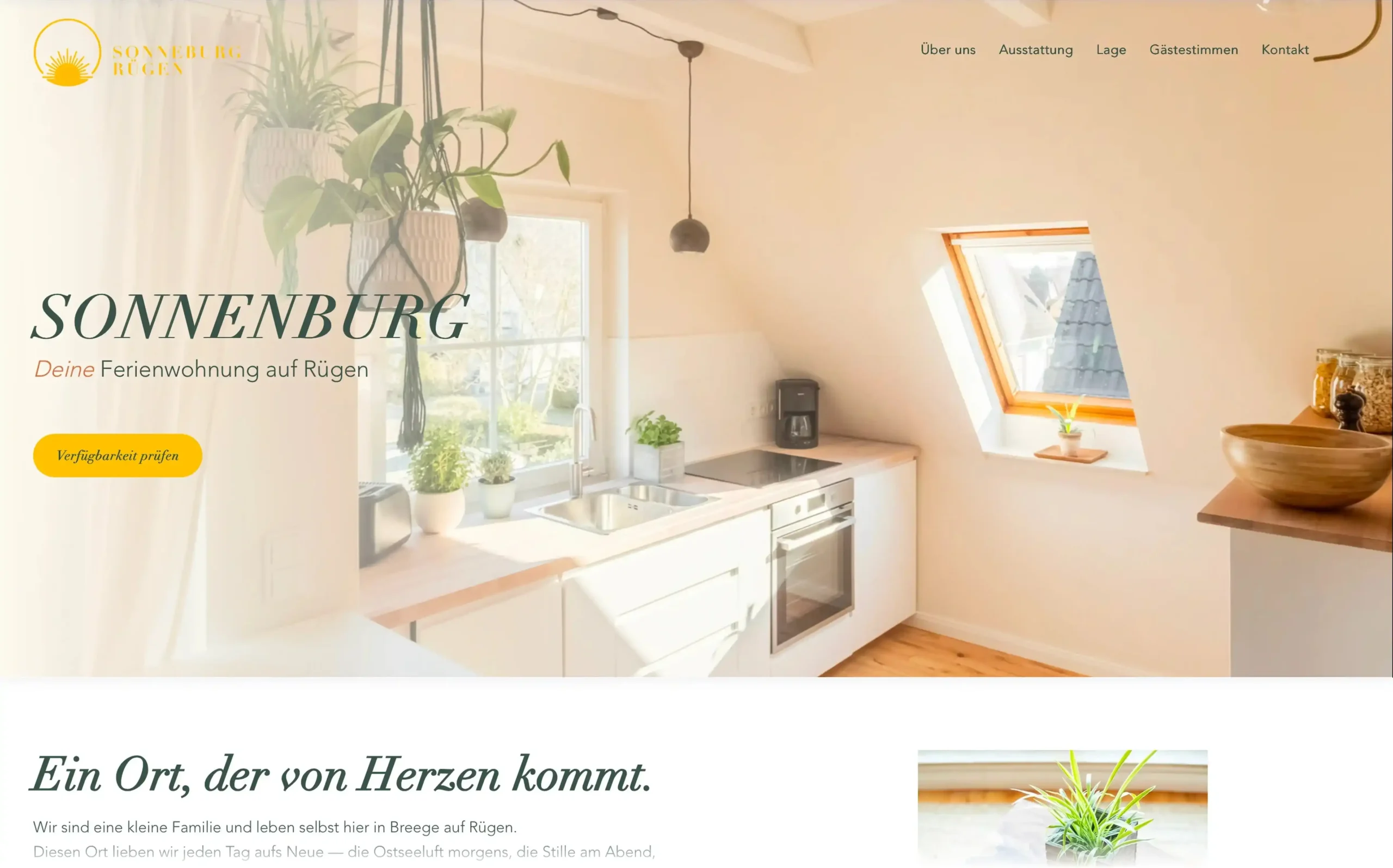 Sonnenburg Rügen Herobereich der Website
