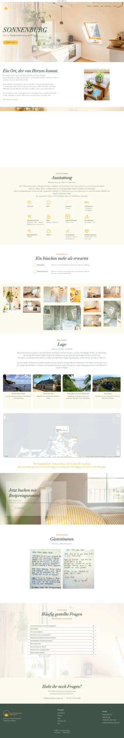 Sonnenburg Rügen Website Relaunch